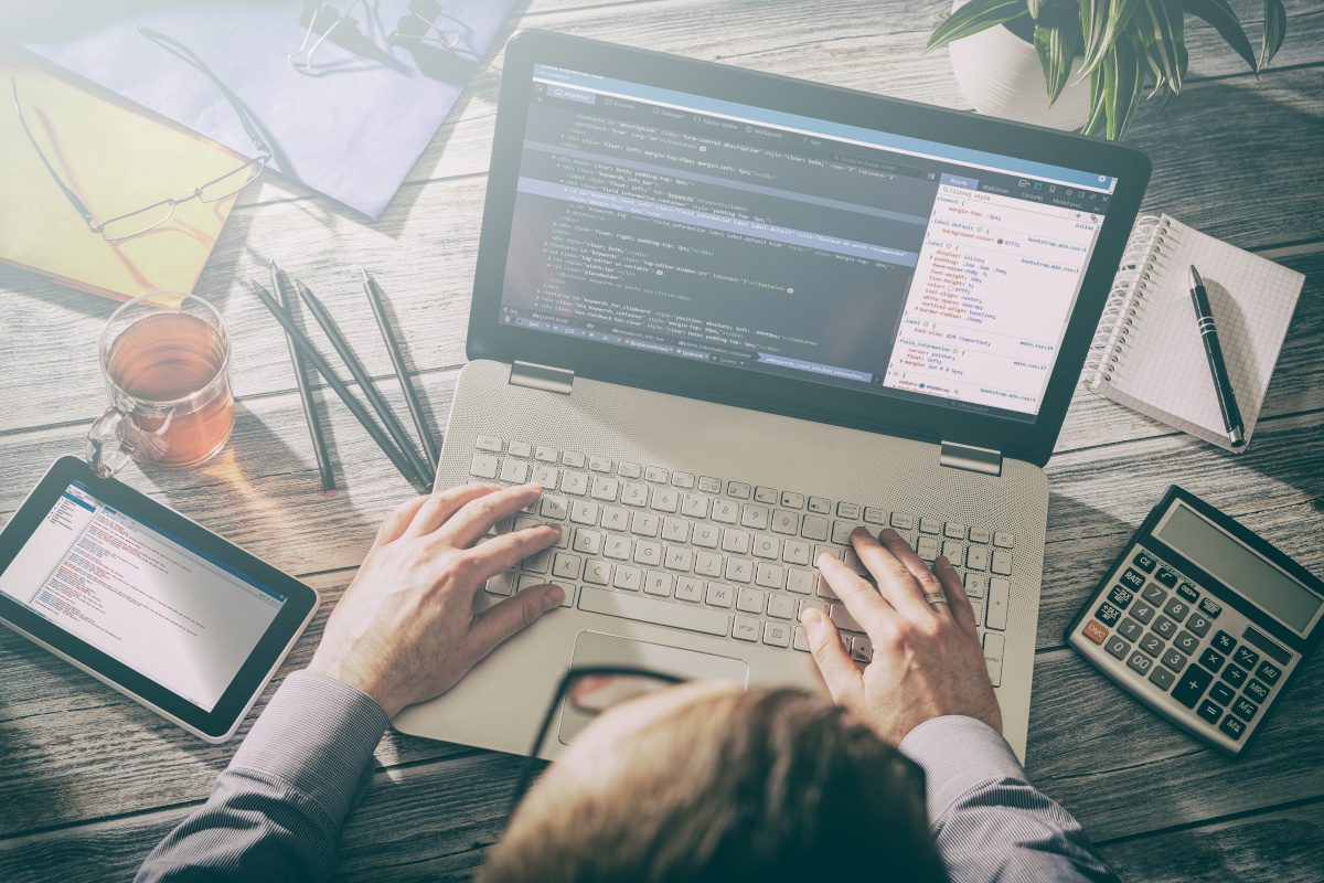 Man working on computer