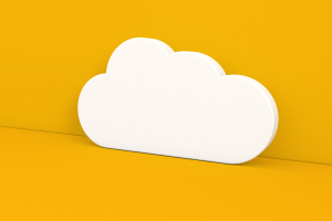 Abstract cloud against a yellow background